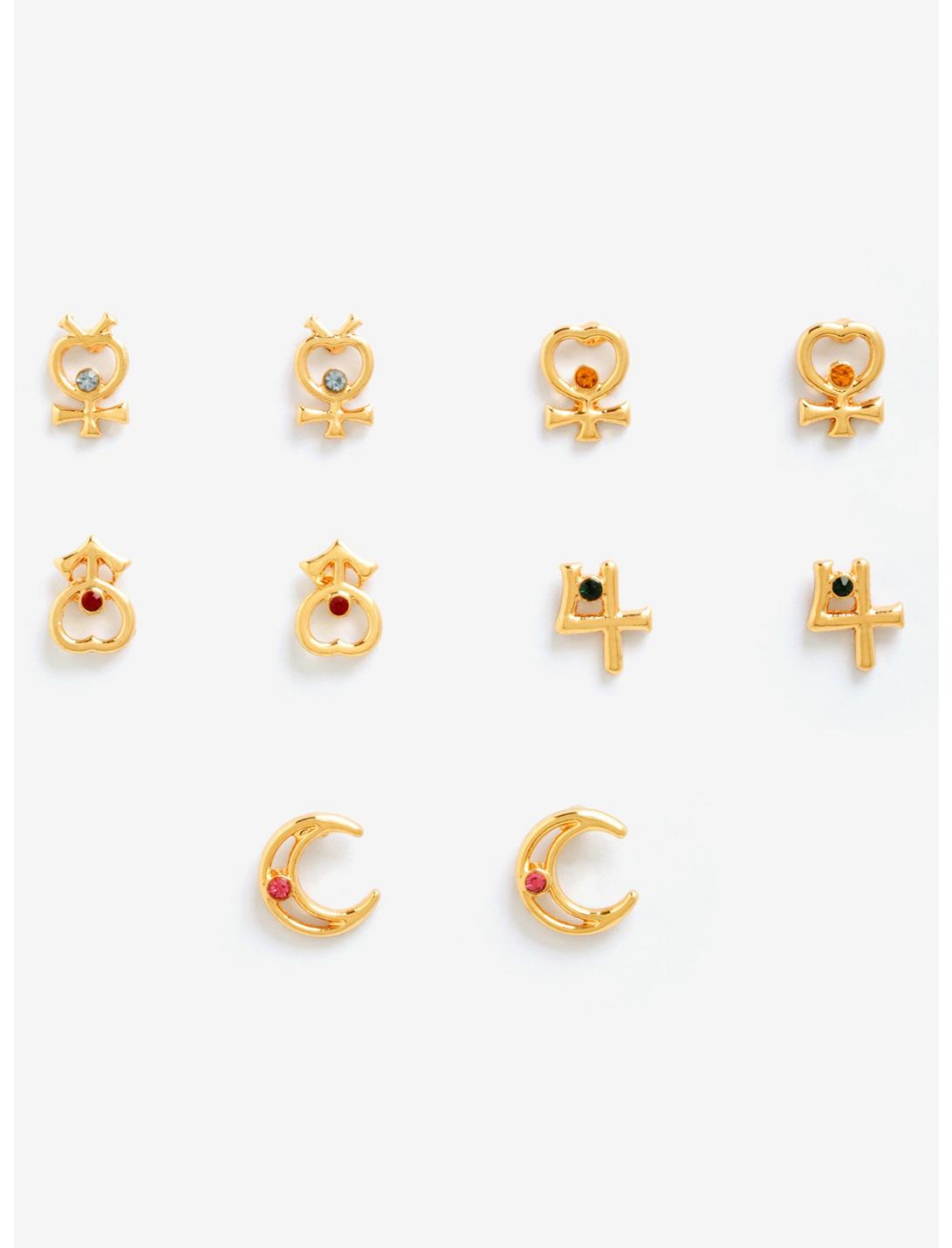 Sailor Moon Sailor Scout Gold Earring Set - BoxLunch Exclusive, , hi-res