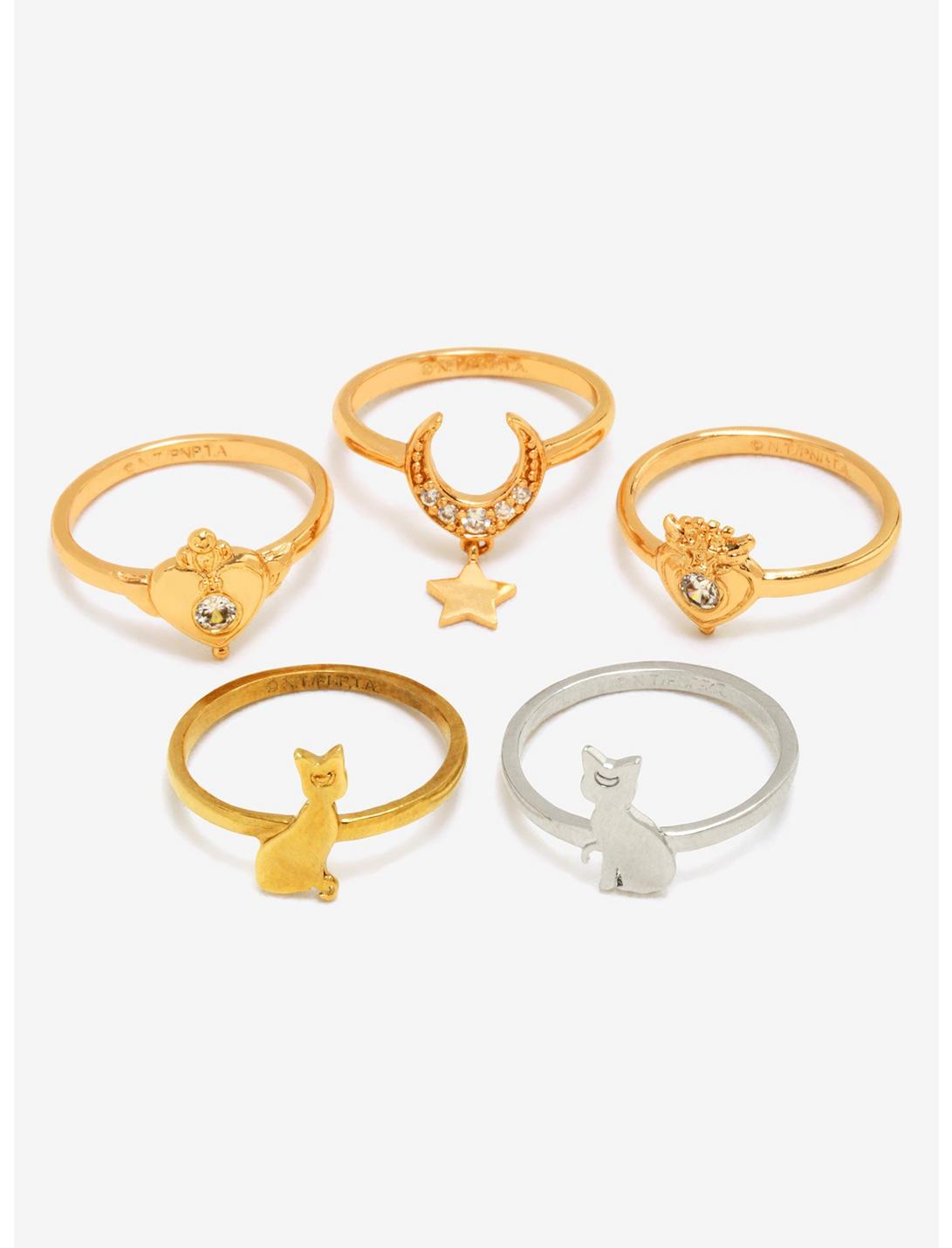 Sailor Moon Ring Set - BoxLunch Exclusive, MULTI, hi-res