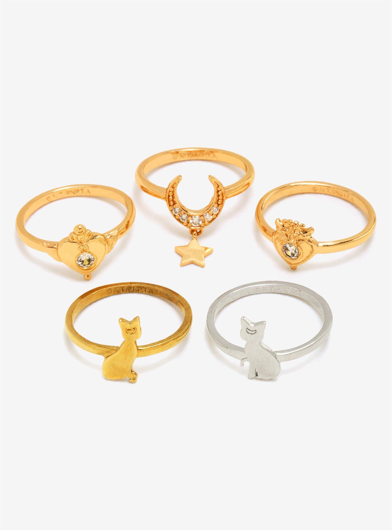 Sailor Moon Ring Set - BoxLunch Exclusive, MULTI, hi-res