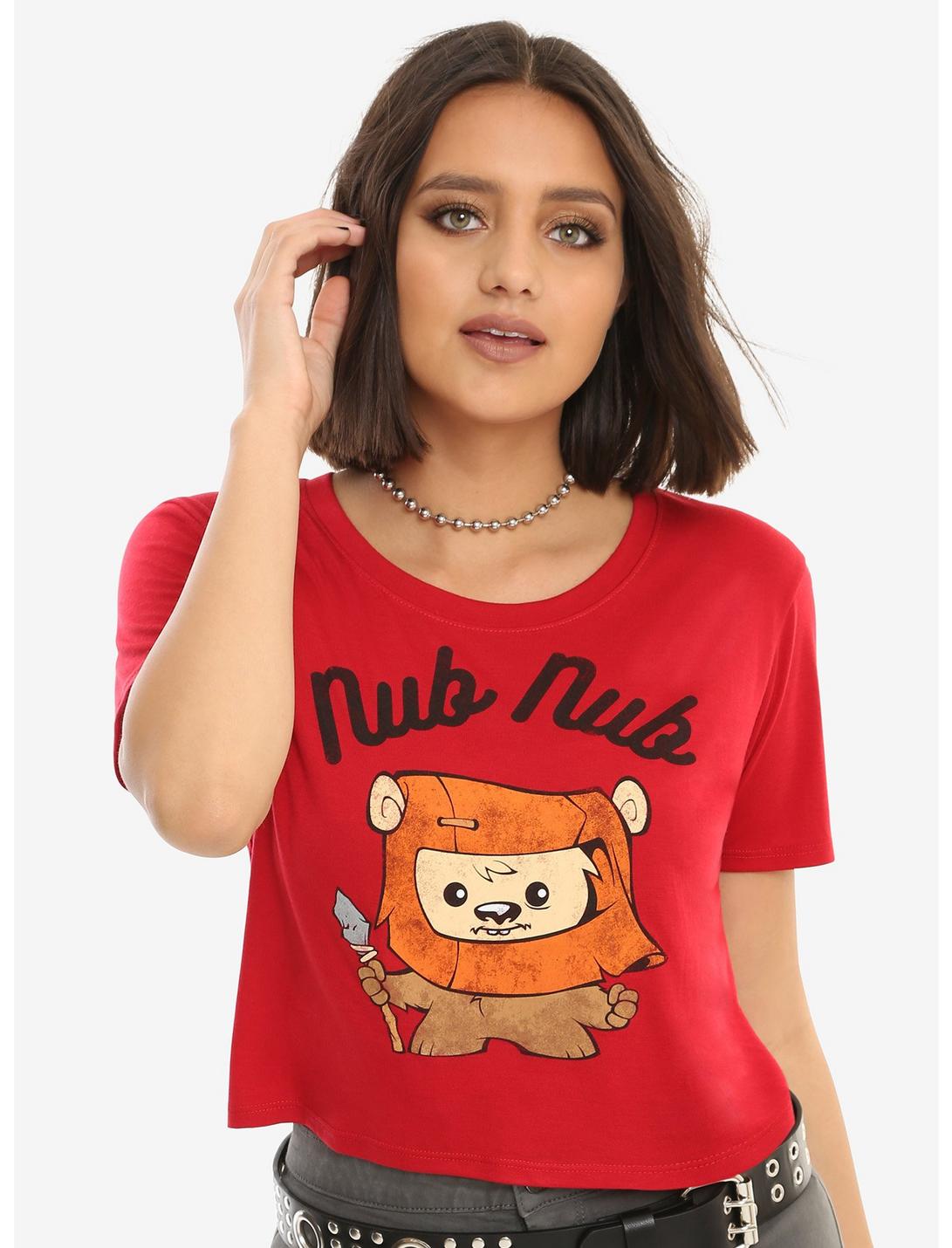 Star Wars Nub Nub Girls Crop T-Shirt, BURGUNDY, hi-res