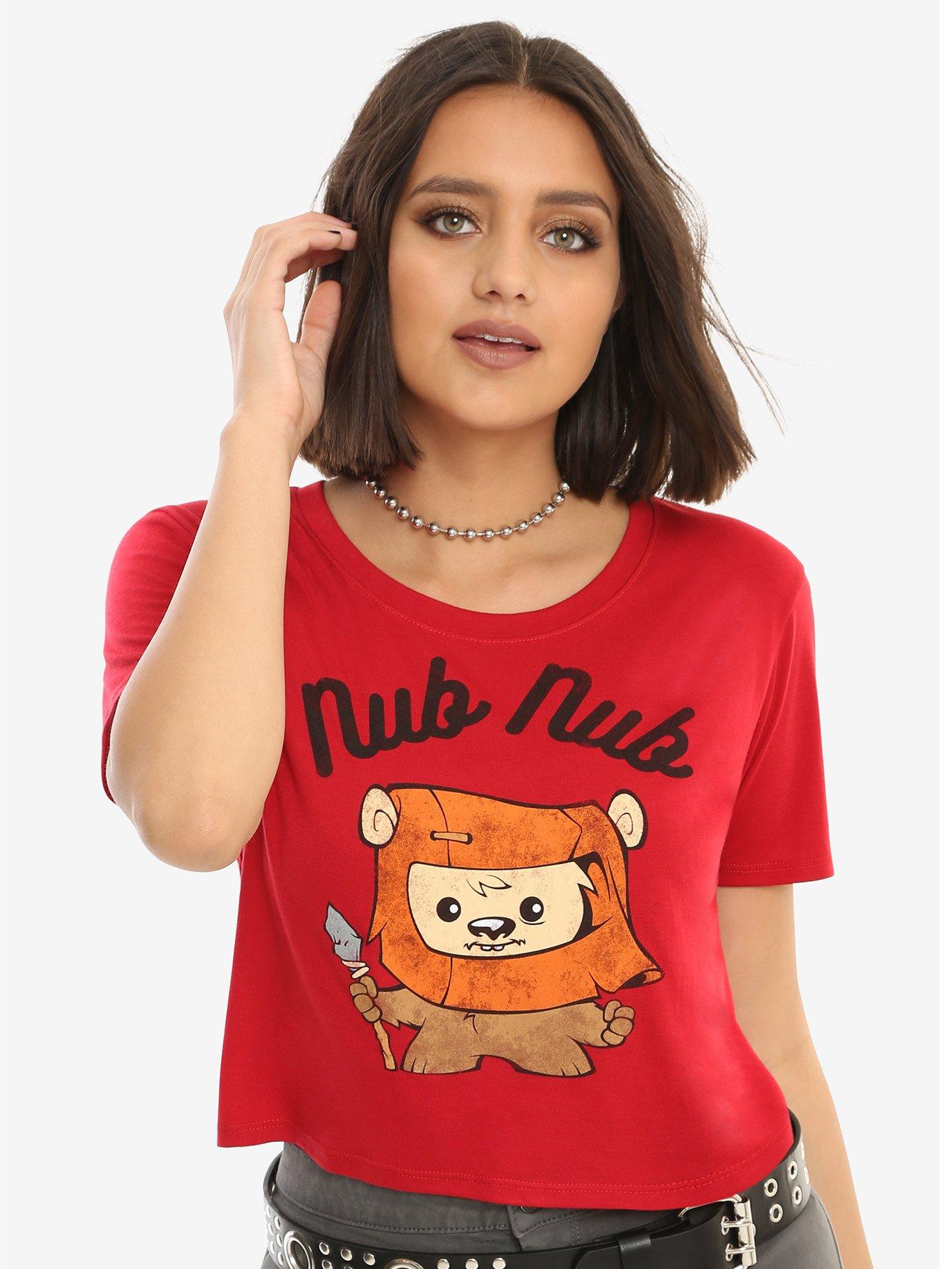 Star Wars Nub Nub Girls Crop T-Shirt, BURGUNDY, hi-res