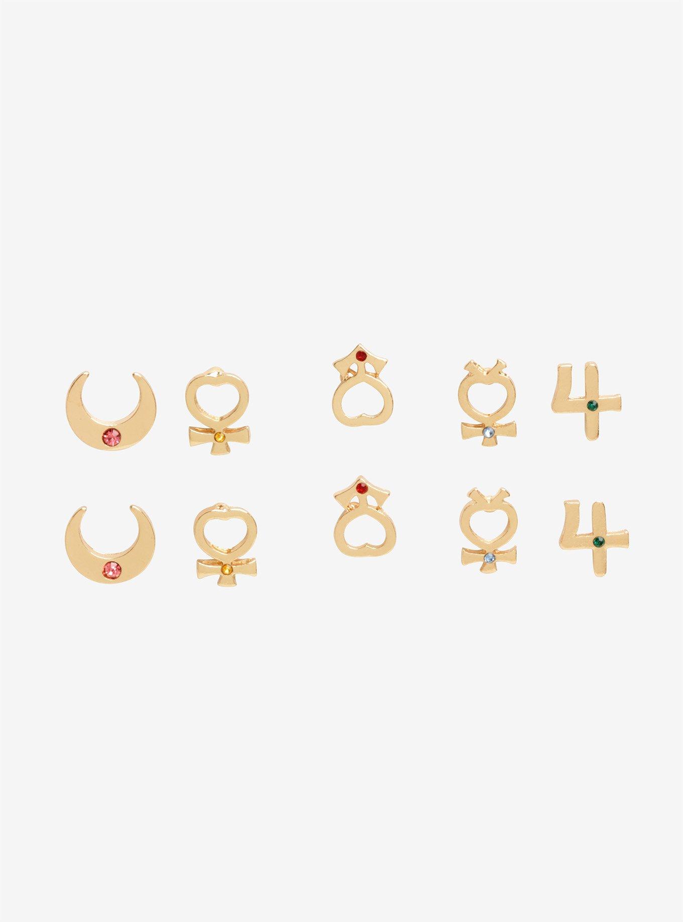 Sailor Moon Guardians Symbol Earring Set, , hi-res