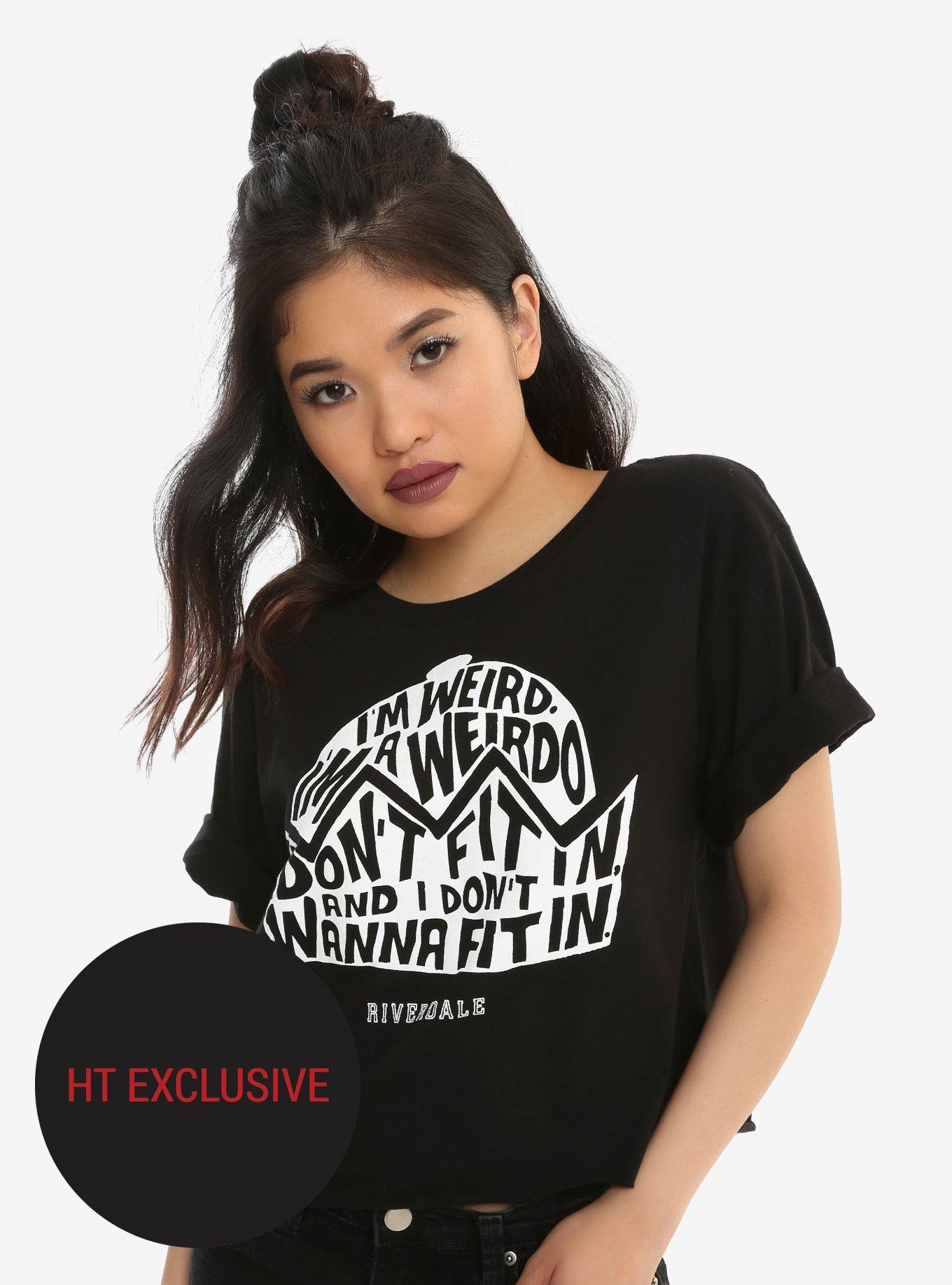 Riverdale Jughead Weirdo Girls Crop T-Shirt Hot Topic Exclusive, BLACK, hi-res