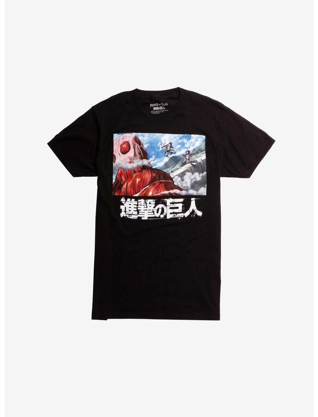 Attack On Titan Battle Kanji T-Shirt, BLACK, hi-res