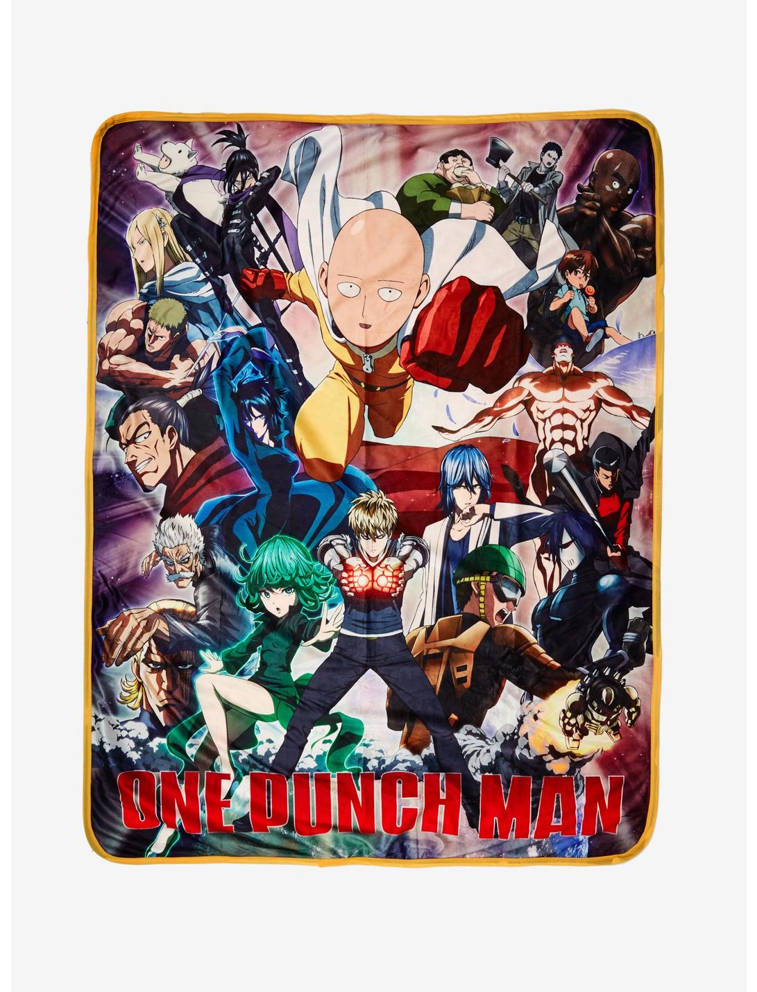 One Punch Man Characters Throw Blanket, , hi-res