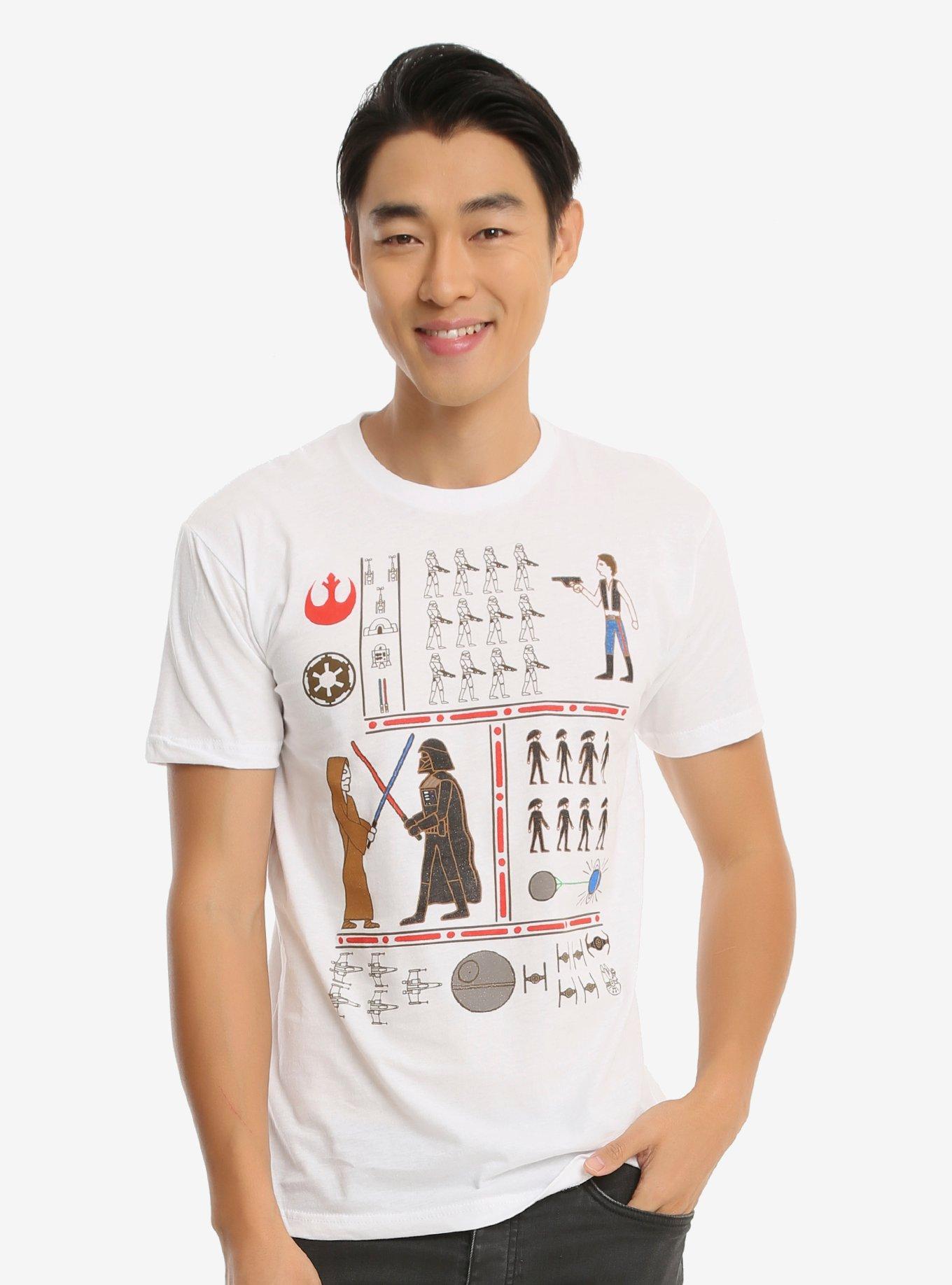 Star Wars Hieroglyphics T-Shirt - BoxLunch Exclusive, WHITE, hi-res