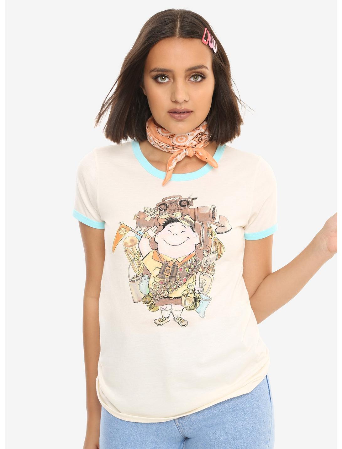 Disney Pixar Up Going Camping Girls Ringer T-Shirt, WHITE, hi-res