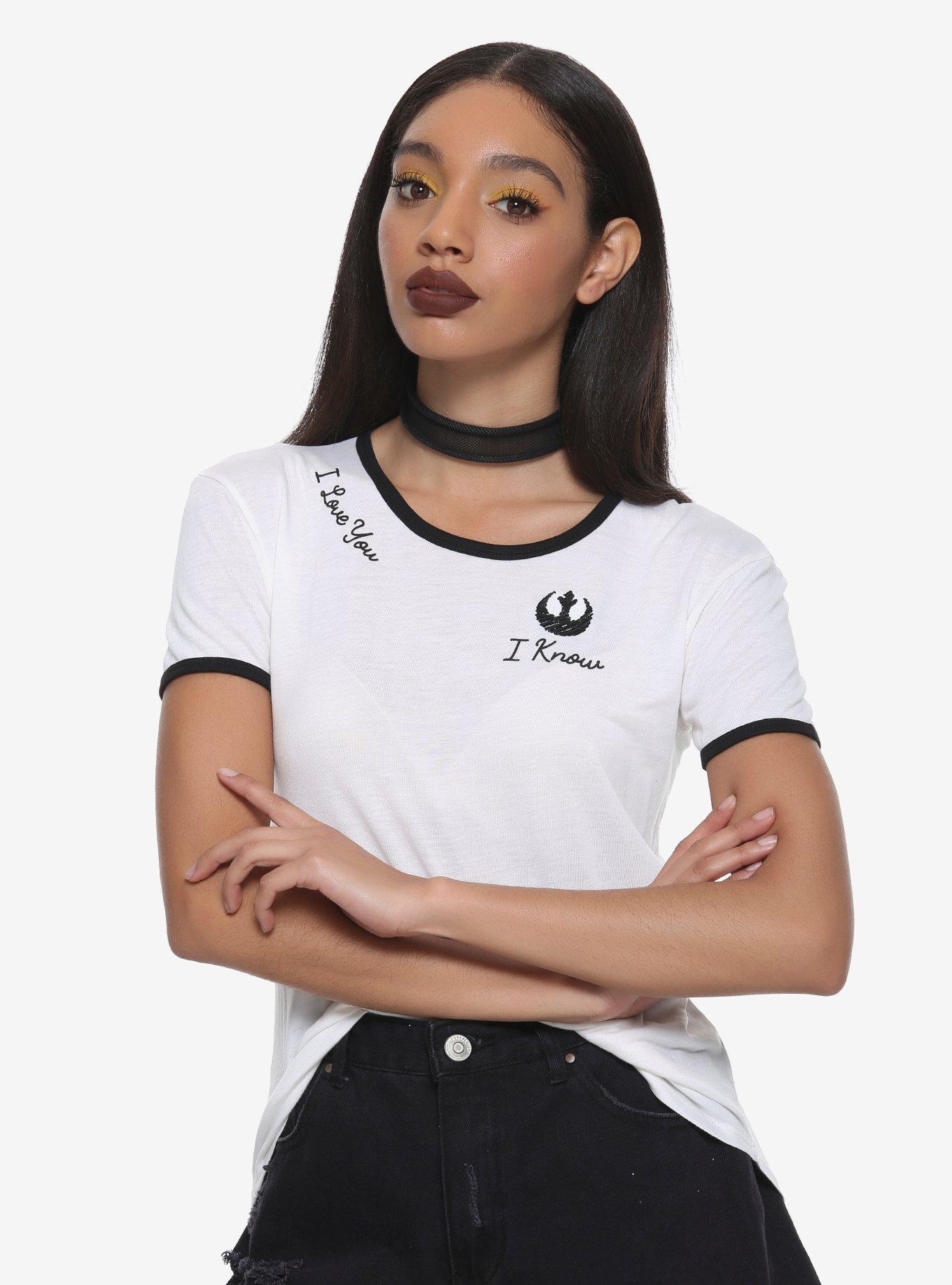 Star Wars I Love You I Know Embroidered Girls T-Shirt, WHITE, hi-res