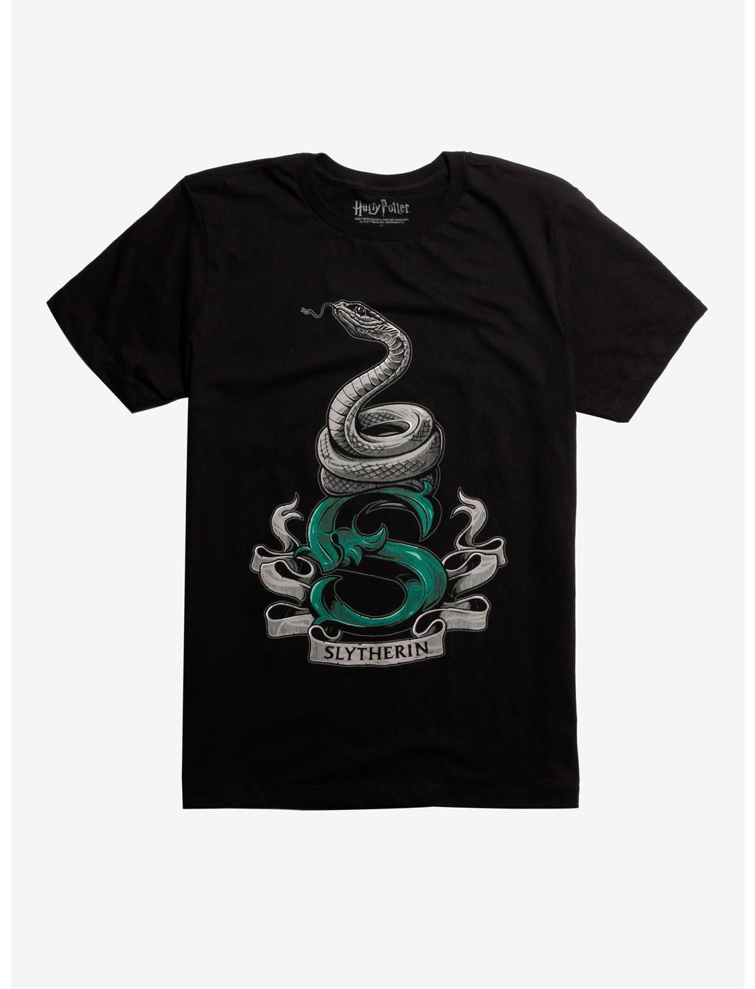 Harry Potter Slytherin S Logo T-Shirt, BLACK, hi-res