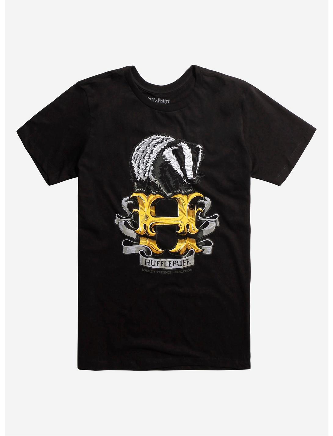 Harry Potter Hufflepuff H Logo T-Shirt, BLACK, hi-res