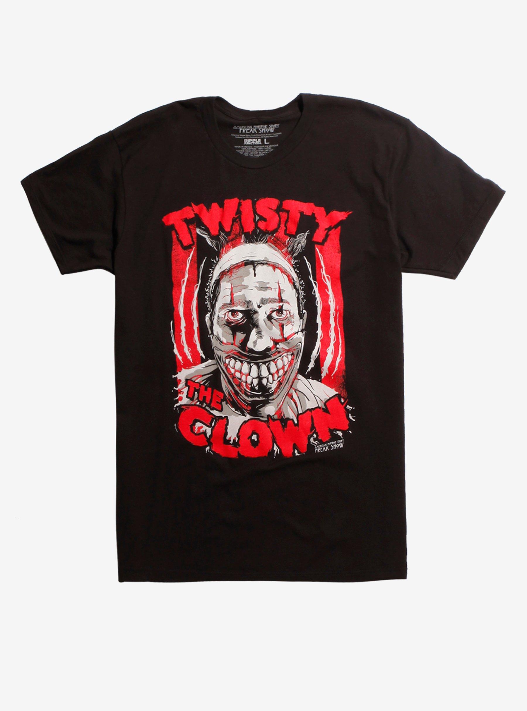 American Horror Story: Freak Show Twisty The Clown T-Shirt, BLACK, hi-res