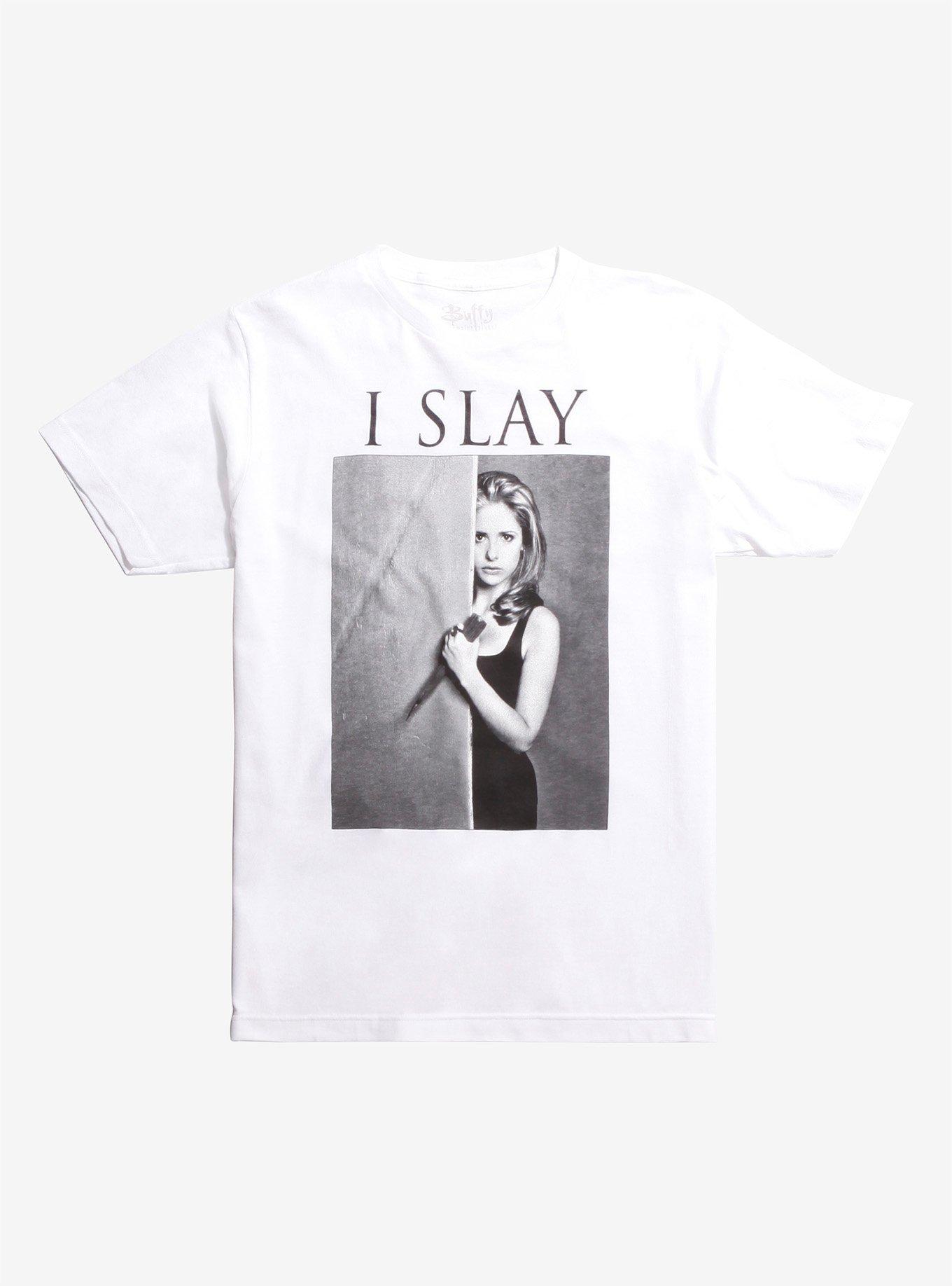 Buffy The Vampire Slayer I Slay T-Shirt, WHITE, hi-res