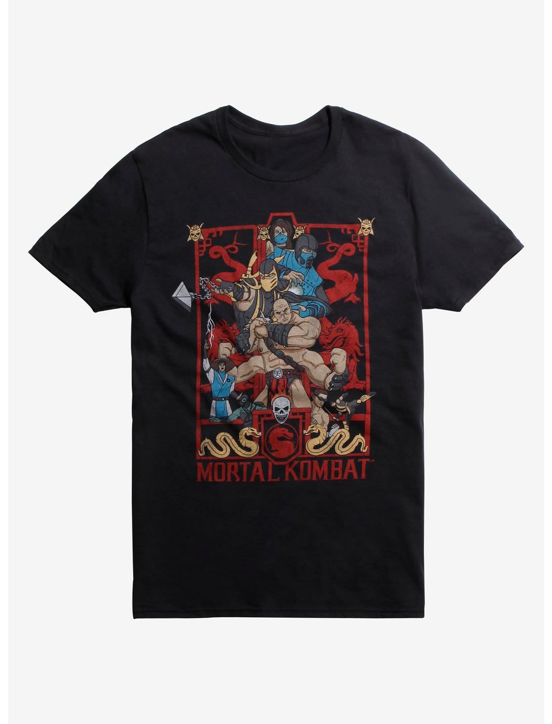 Mortal Kombat Vintage Characters T-Shirt, BLACK, hi-res