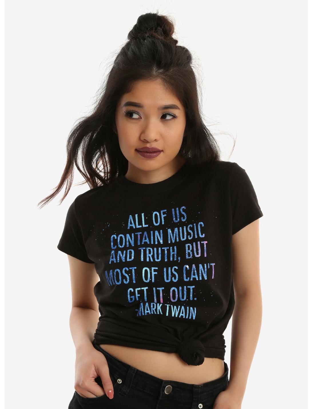 Mark Twain Music & Truth Girls T-Shirt, BLACK, hi-res