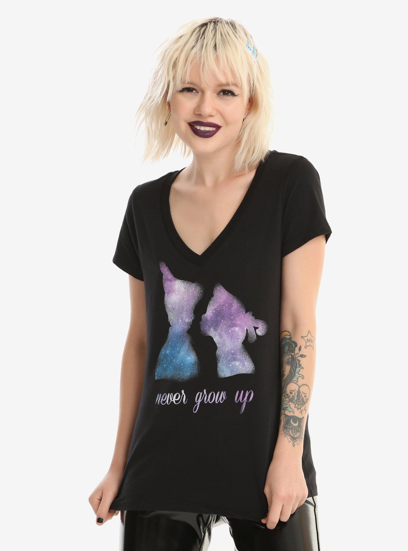 Disney Peter Pan Never Grow Up Girls T-Shirt, BLACK, hi-res