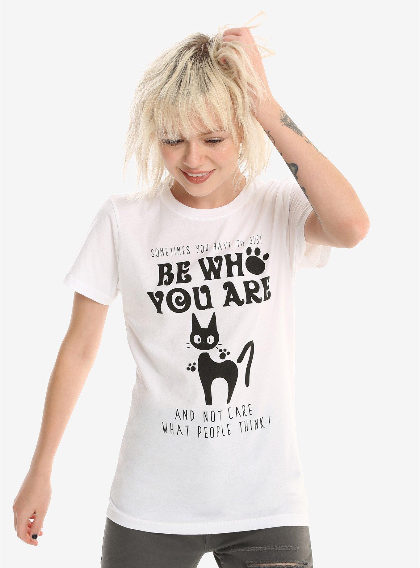 Her Universe Studio Ghibli Kiki's Delivery Service Jiji Be Who You Are Girls T-Shirt, WHITE, hi-res