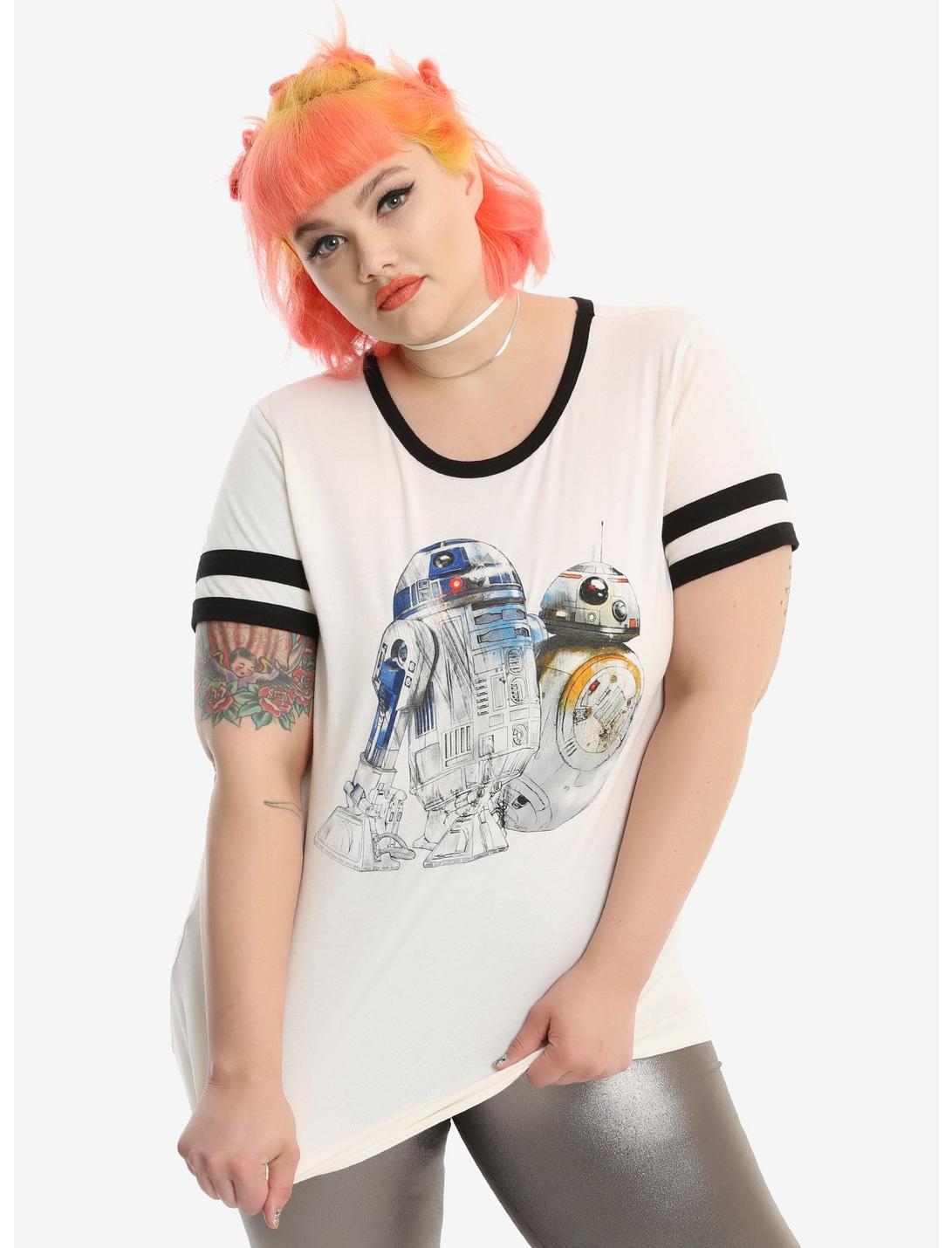 Her Universe Star Wars Droids Girls Athletic T-Shirt Plus Size, WHITE, hi-res