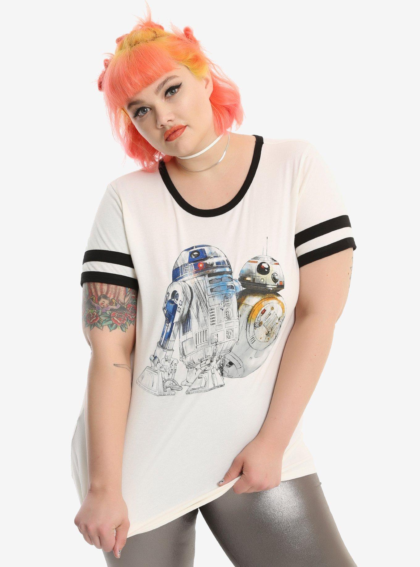 Her Universe Star Wars Droids Girls Athletic T-Shirt Plus Size, WHITE, hi-res