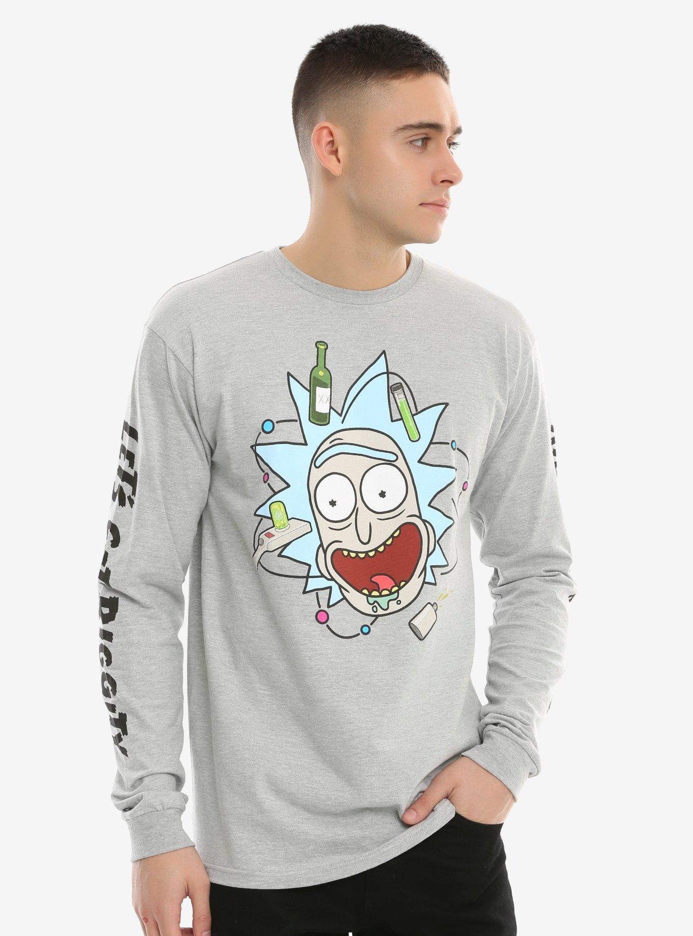 Rick And Morty Riggity Wrecked Long-Sleeve T-Shirt, GREY, hi-res