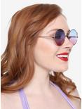 Rose Gold Mermaid Frame Gradient Lens Round Sunglasses, , hi-res