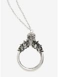 Blackheart Skull Glass Pendant Necklace, , hi-res