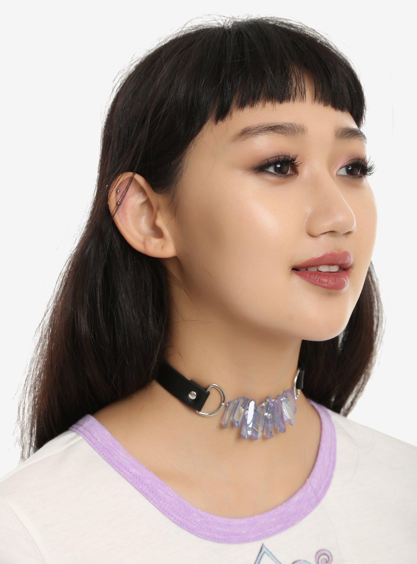 Blackheart Purple Crystal Choker, , hi-res