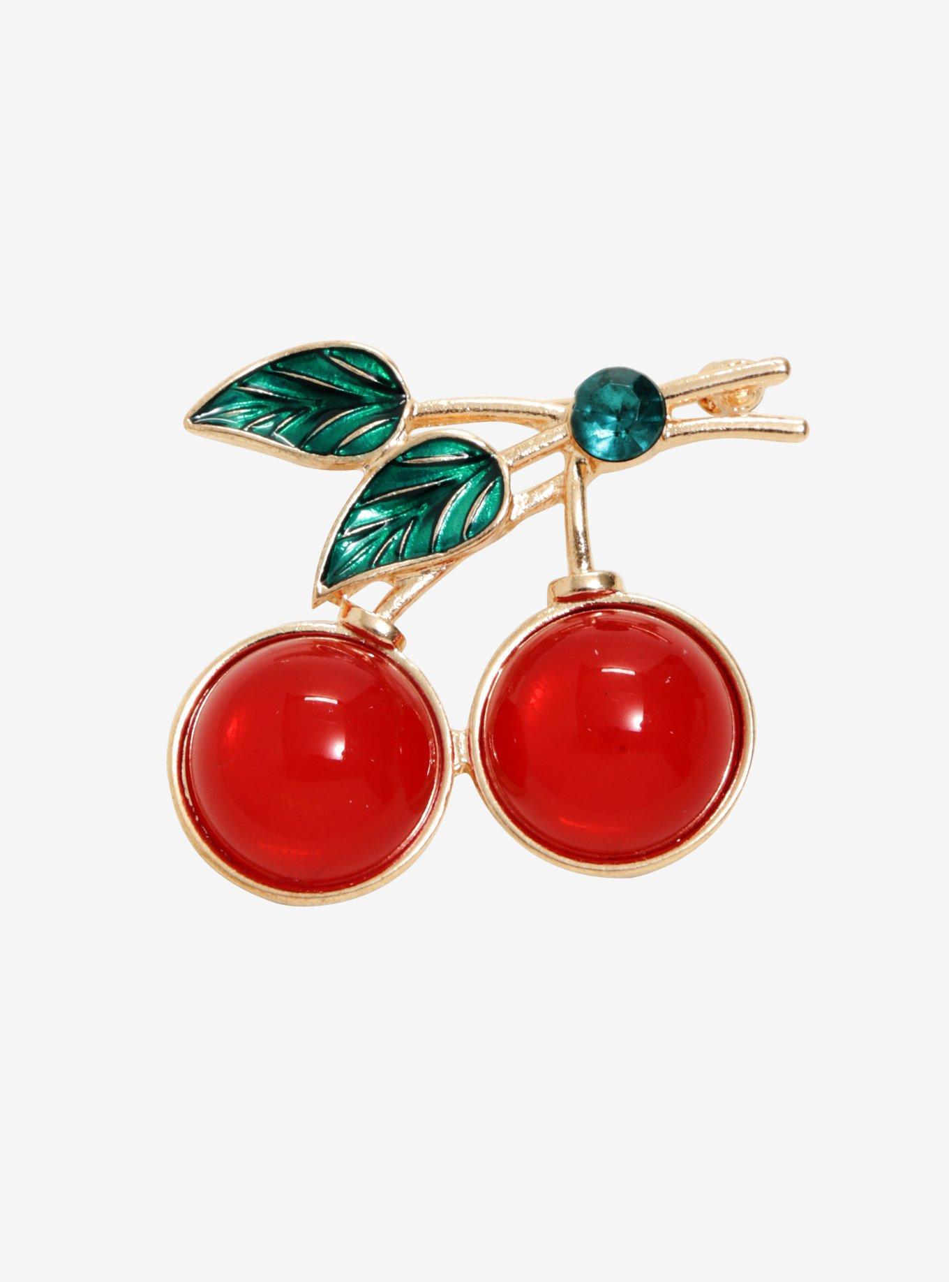 Gold & Red Cherries Pin | Hot Topic