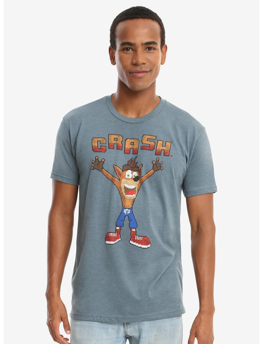 Crash Bandicoot Pixel T-Shirt - BoxLunch Exclusive, BLUE, hi-res