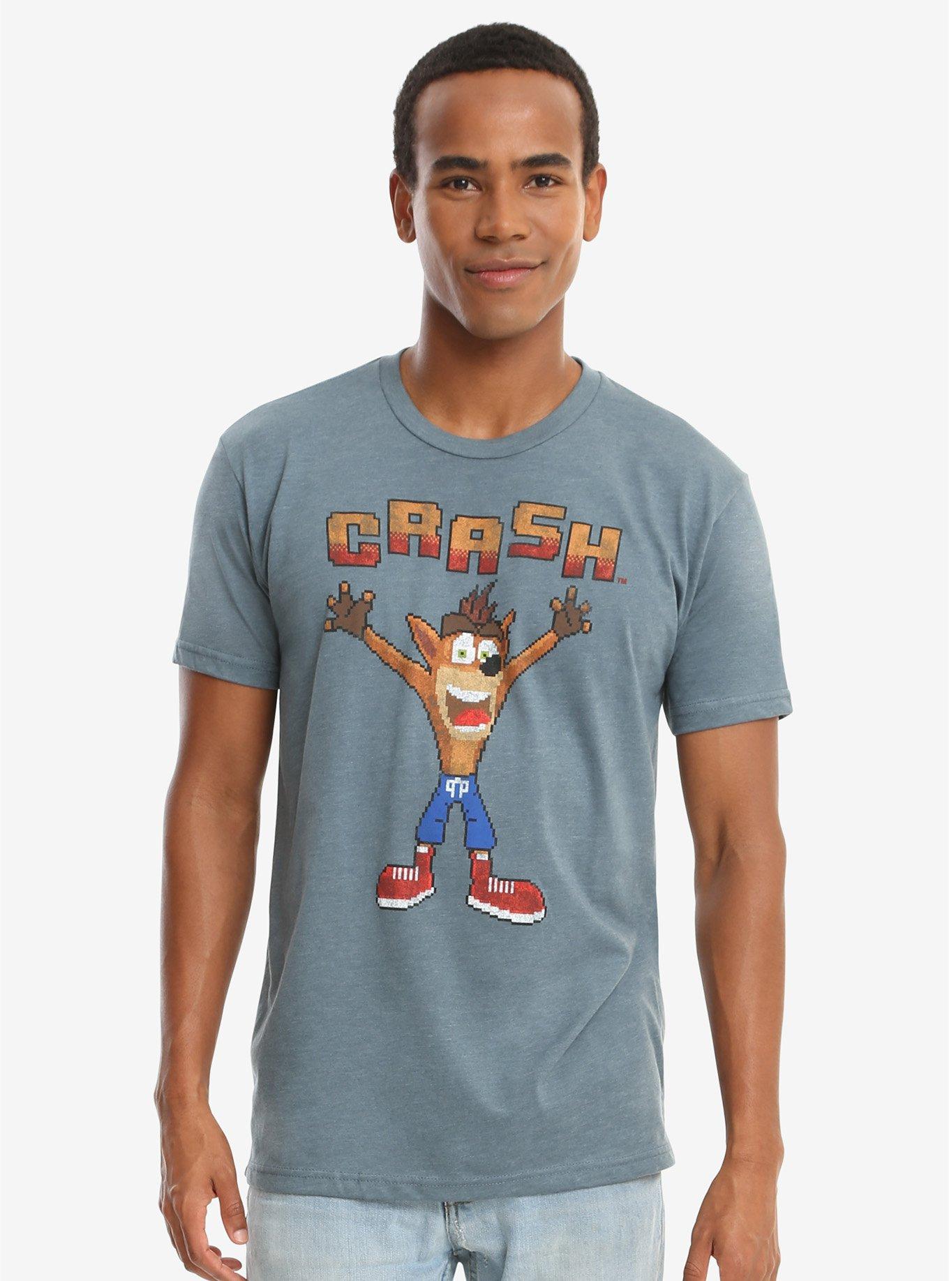 Crash Bandicoot Pixel T-Shirt - BoxLunch Exclusive, BLUE, hi-res