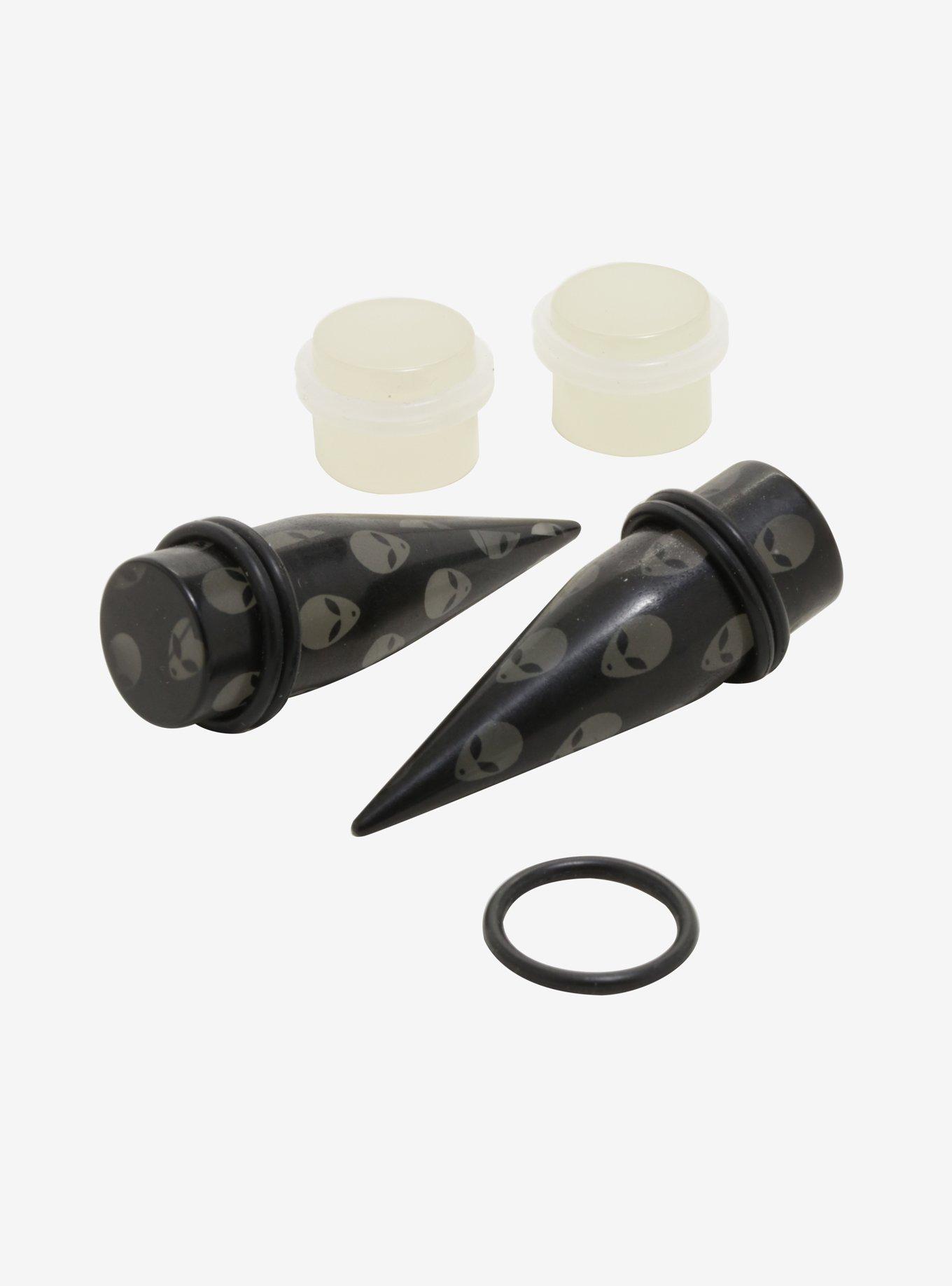 Glow-In-The-Dark Alien Head Taper & Plug 4 Pack, MULTI, hi-res