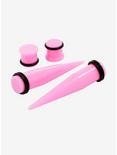 Acrylic Light Pink Taper & Plug 4 Pack, PINK, hi-res