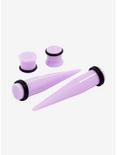 Acrylic Light Purple Taper & Plug 4 Pack, PURPLE, hi-res