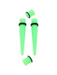 Acrylic Neon Green Taper & Plug 4 Pack, GREEN, hi-res