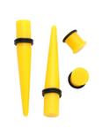 Acrylic Neon Yellow Plug & Taper 4 Pack, MULTI, hi-res