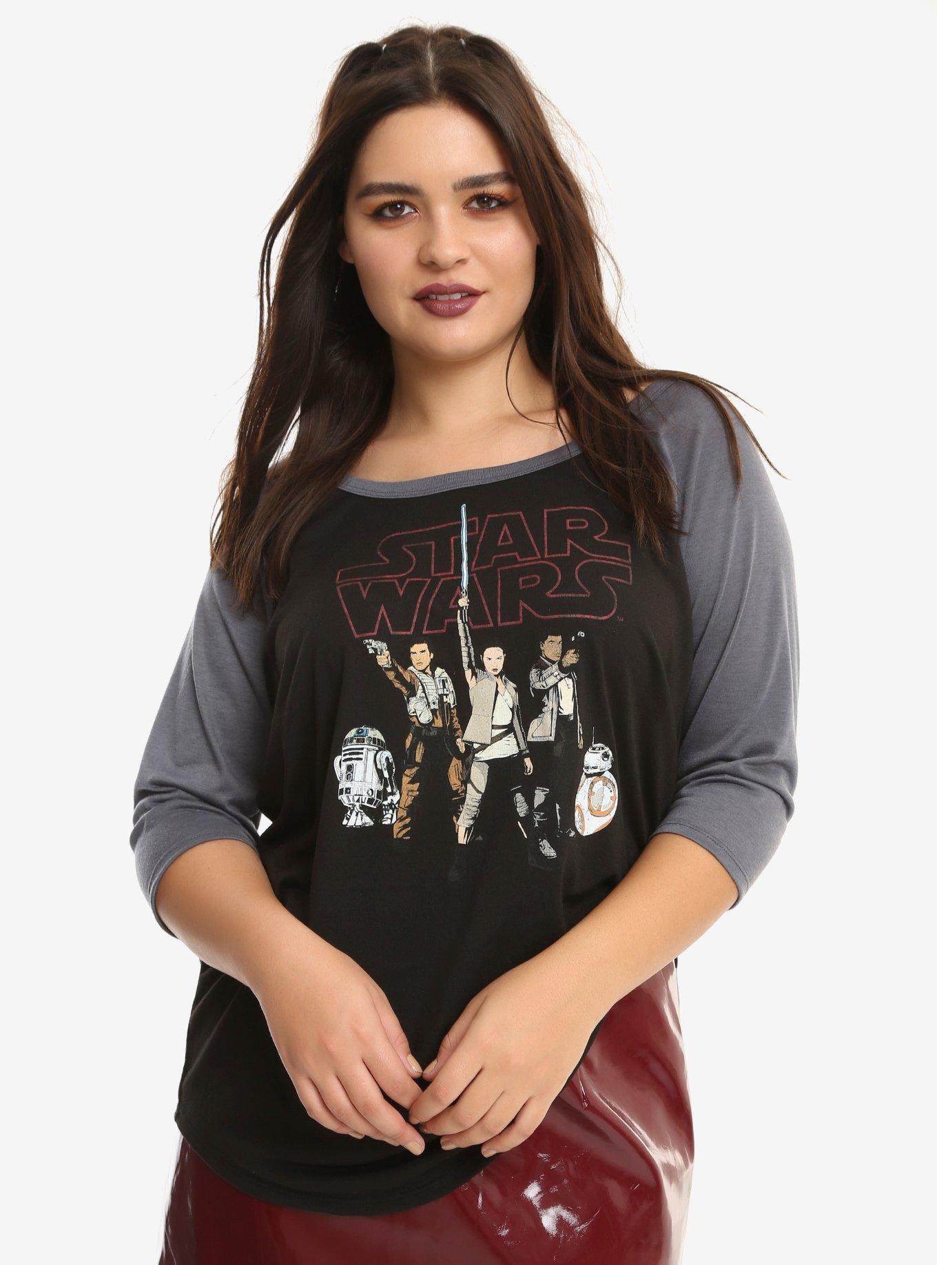 Her Universe Star Wars Tour Girls Raglan Plus Size, GREY, hi-res