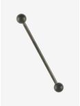 14G 1 1/2 Steel Matte Black Industrial Barbell, , hi-res