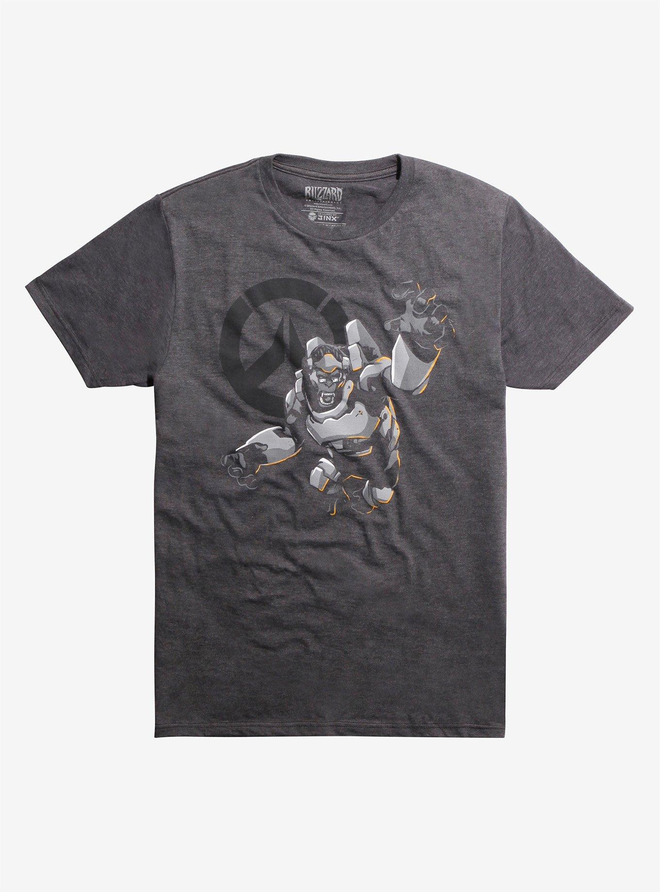 Overwatch Humanity's Champion Winston T-Shirt, GREY, hi-res