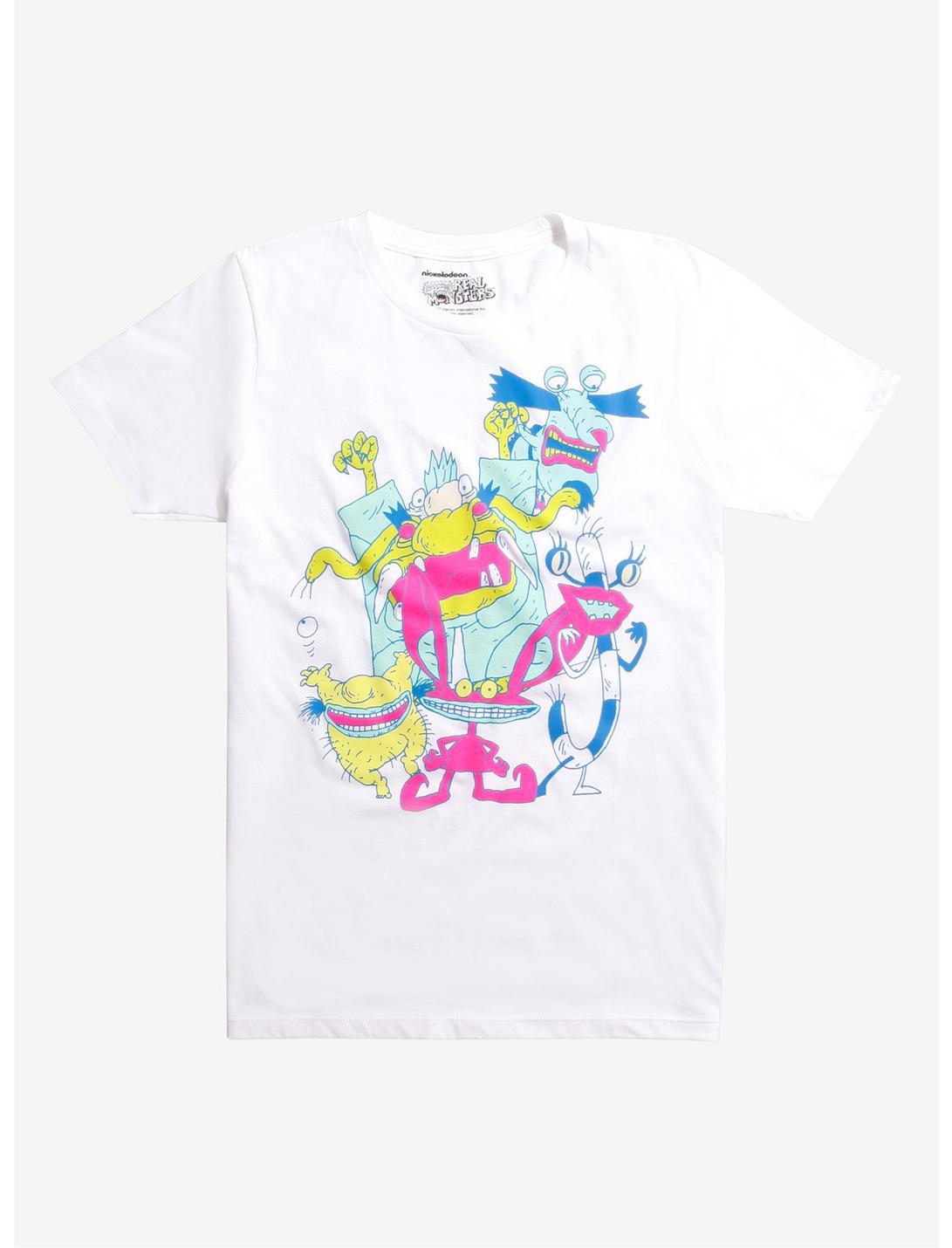 Nickelodeon Aaahh!!! Real Monsters Neon Characters T-Shirt, WHITE, hi-res