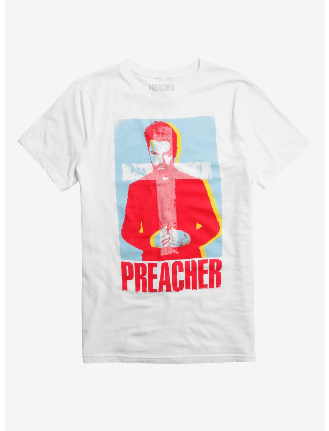 Preacher Jesse Custer Cross T-Shirt, WHITE, hi-res