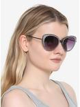 Silver Rainbow Glitter Cat Eye Sunglasses, , hi-res