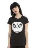 The Nightmare Before Christmas Jack Sugar Skull Girls T-Shirt, BLACK, hi-res