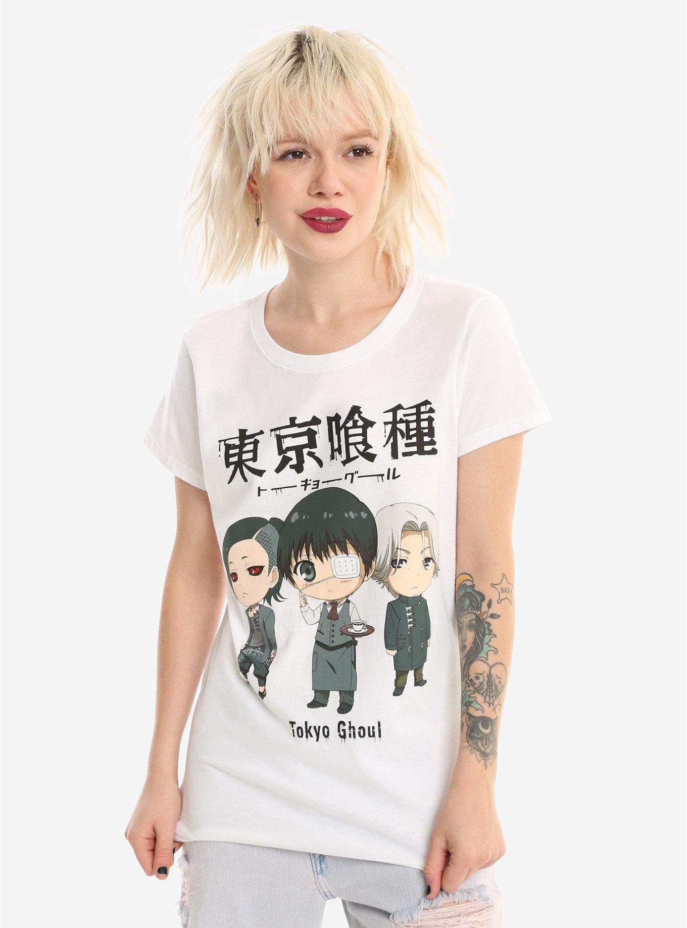 Tokyo Ghoul Chibi Character Girls T-Shirt, WHITE, hi-res