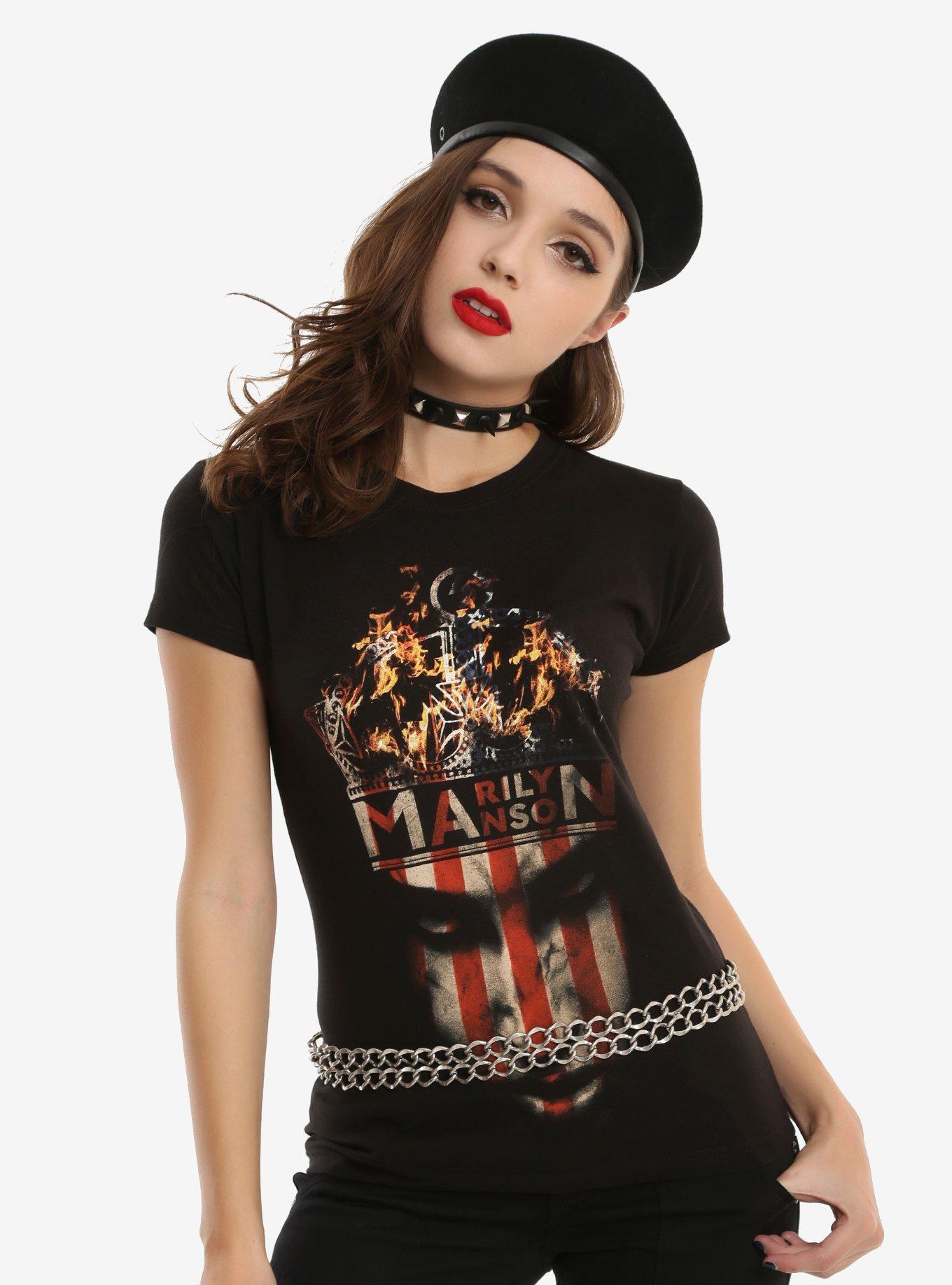 Marilyn Manson Crown Girls T-Shirt, BLACK, hi-res