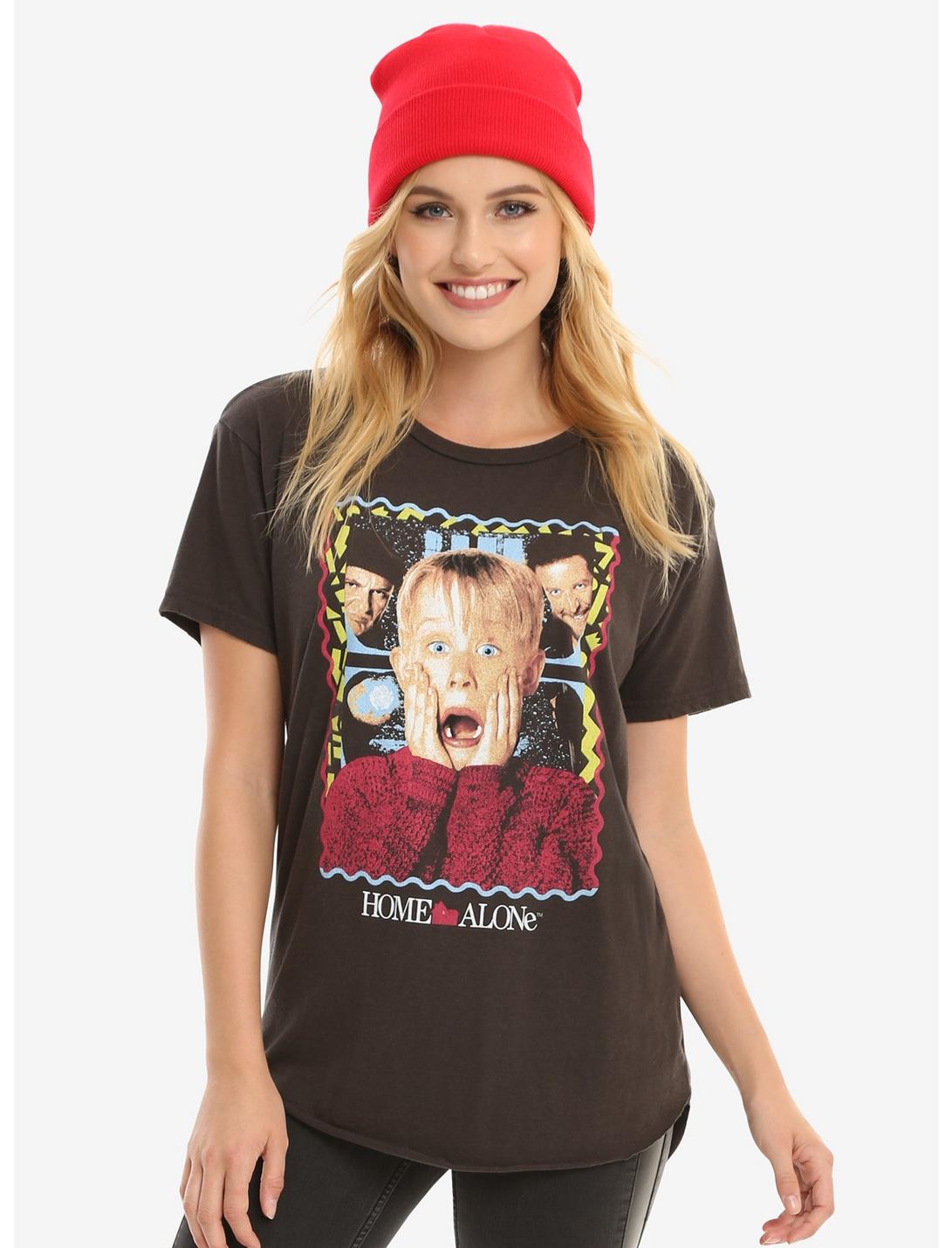 Home Alone Poster Womens Tee, BLACK, hi-res