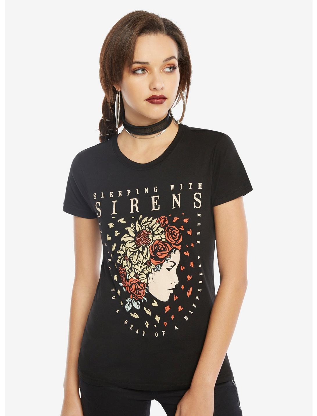 Sleeping With Sirens Flower Girl Girls T-Shirt, BLACK, hi-res