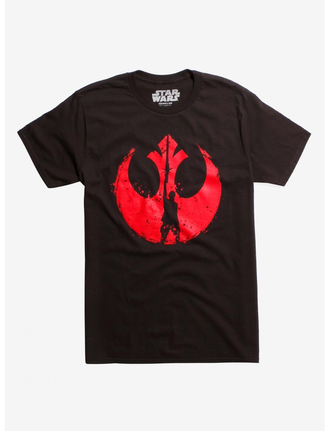 Star Wars: The Last Jedi Rey Red Rebel Symbol T-Shirt, BLACK, hi-res