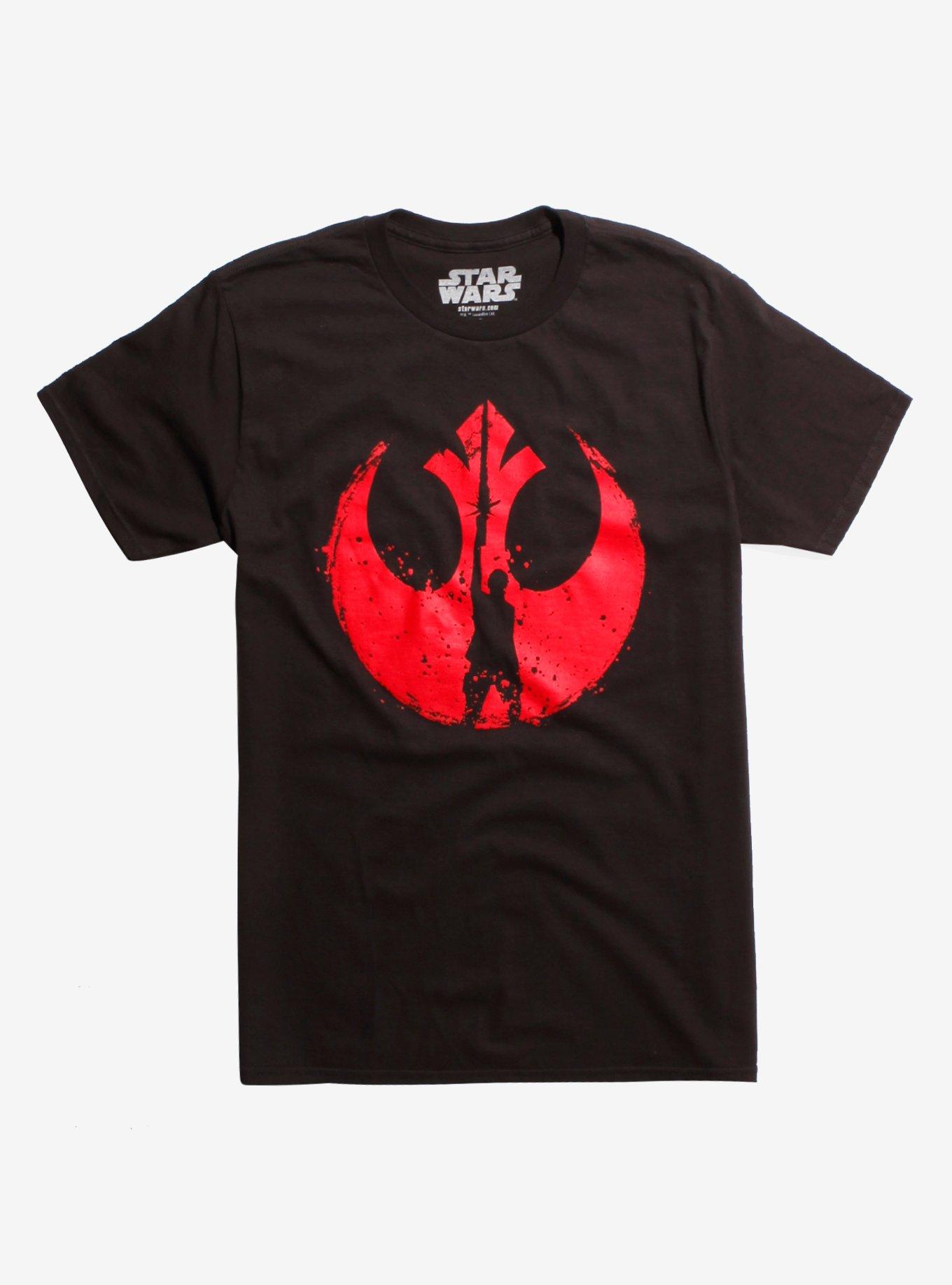 Star Wars: The Last Jedi Rey Red Rebel Symbol T-Shirt, BLACK, hi-res