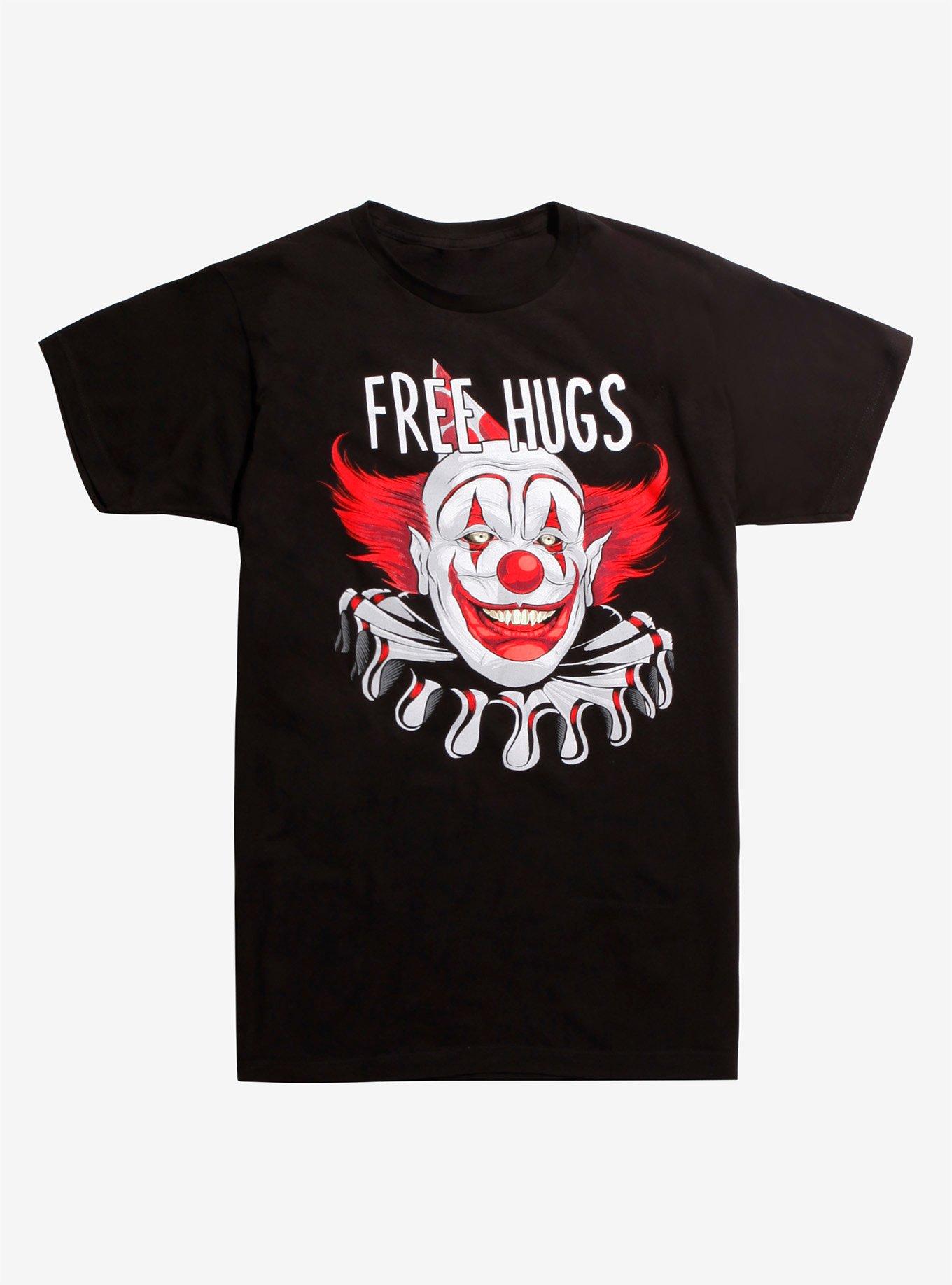 Free Hugs Clown T-Shirt, BLACK, hi-res