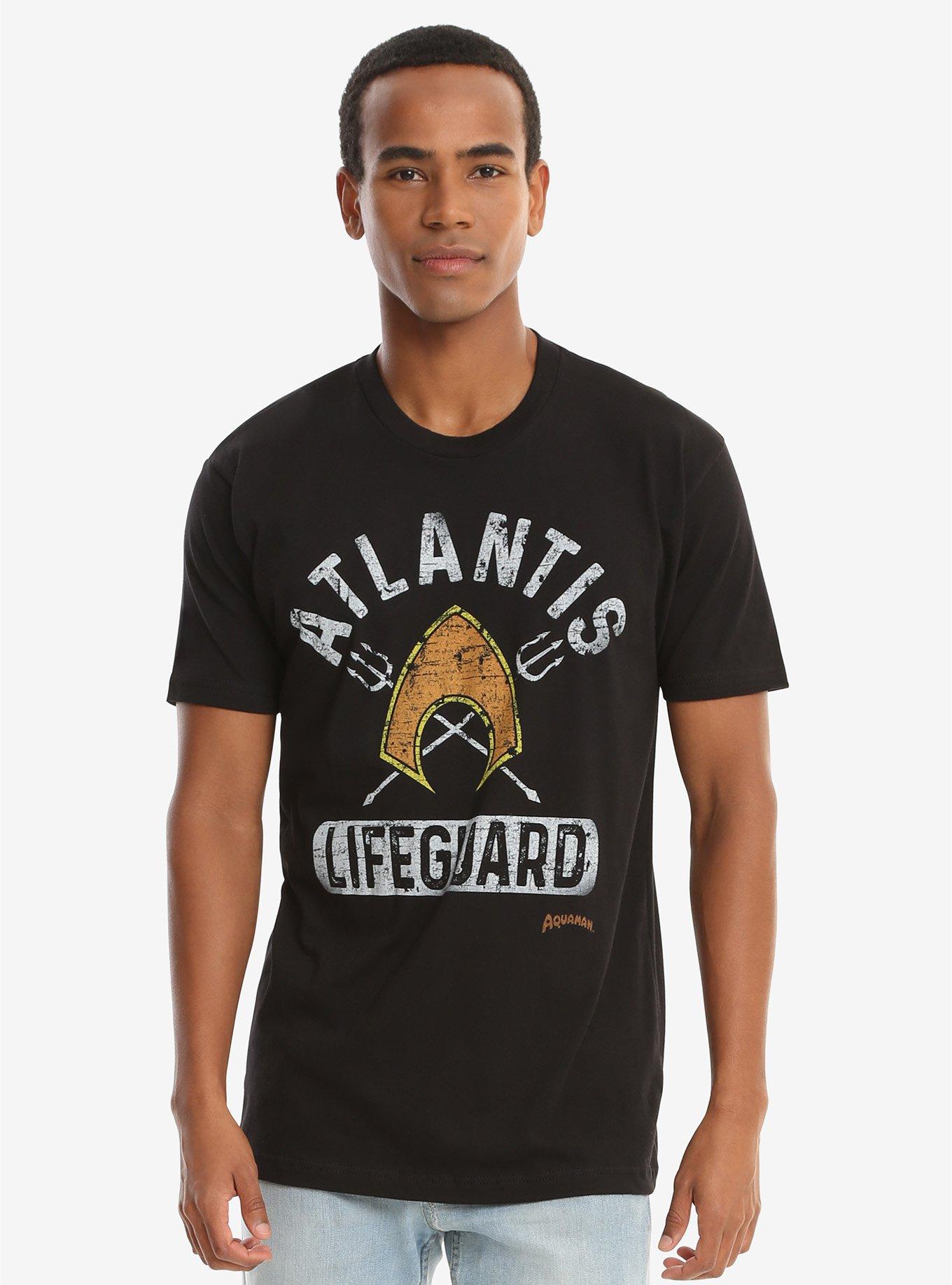 DC Comics Aquaman Lifeguard T-Shirt - BoxLunch Exclusive, BLACK, hi-res