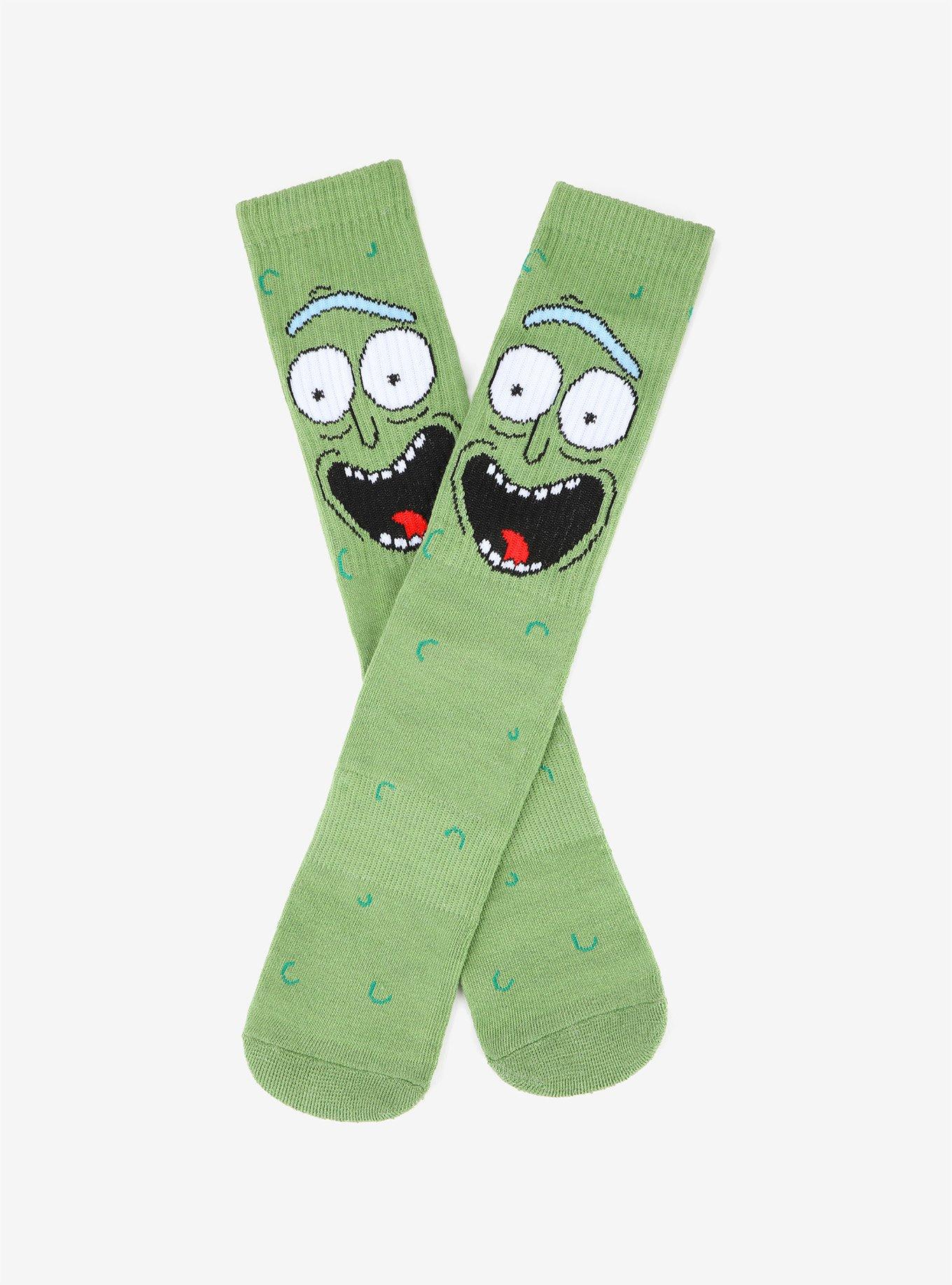 Rick And Morty Pickle Rick Crew Socks - BoxLunch Exclusive, , hi-res